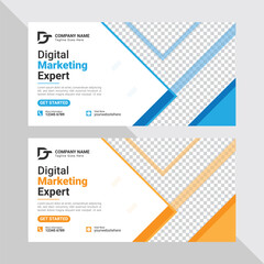 Marketing business social media web banner and billboard design