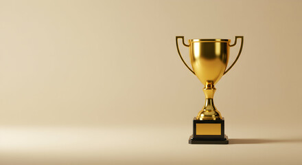 trophy,  gold,  golden, Golden Trophy on Beige Background