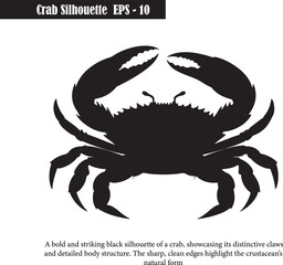 Bold Crab Silhouette - Marine Life Vector Illustration
