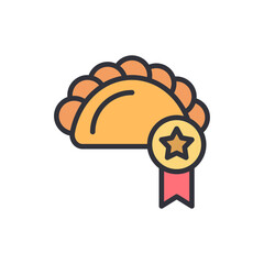 Delicious Empanada With Award Badge Isolated On Transparent Background