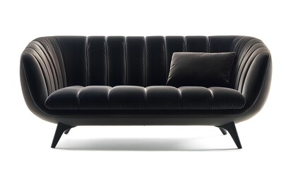 Fototapeta premium Brown unusual sofa. Interior design concept. Isolated object on white background.