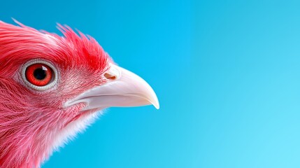Bird Profile Against Blue Background