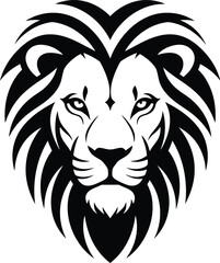 Minimalist Lion Face Vector Design
