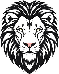 Minimalist Lion Face Vector Design