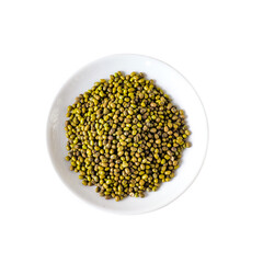 Mung Bean Seed in dishware , Food ingredient.