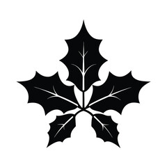 Fototapeta premium holly leaves minimal silhouette vector