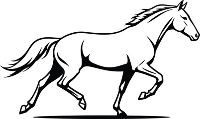 Minimalist Running Horse Vector