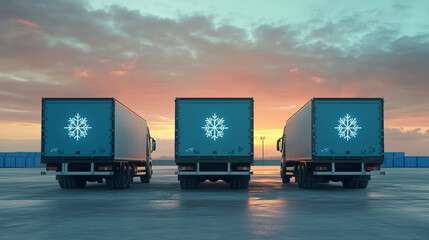 Cold chain logistics - A cold chain logistics freight truck is driving on the road