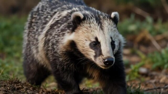 Raccoon Walk in the forest Video. Ai generated.