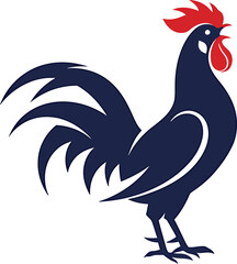 Minimalist Rooster Crowing Vector © Tharindu