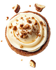 Fototapeta premium Isolated transparent Delicious dessert with creamy frosting and crunchy toppings, perfect for any occasion. PNG die-cut element for advertising