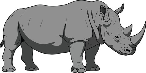 Minimalist Rhinoceros Vector