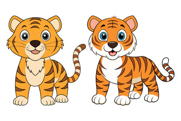 Cute Tiger Animal Vector Illustration