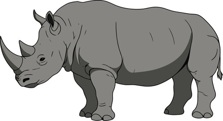Minimalist Rhinoceros Vector Design