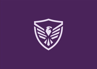 Eagle and shield logo for security, military, or bold branding.