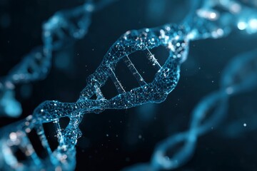 Luminous Blue DNA Helix: A Crystalline Genetic Art