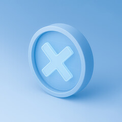 Obraz premium Cancel Button – 3D Cross Icon for UI and Error Notification