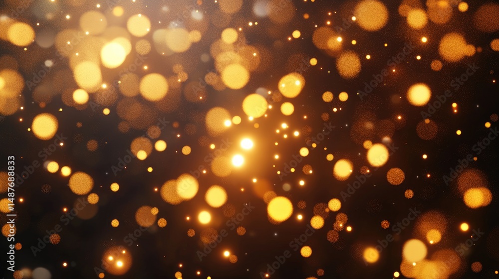 Poster a vibrant explosion of golden sparks and shimmering particles fills the dark background. creating a 