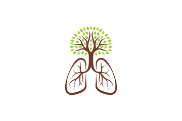 Healthy Lungs & Tree Logo vector image