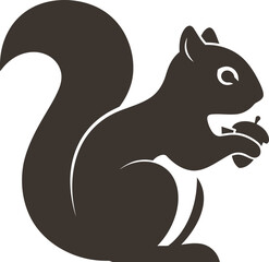 Minimalist Squirrel with Nut
