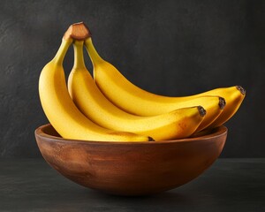The high-resolution image, at 300 ppi, presents a bowl of ripe bananas, perfect for a healthy breakfast, as a natural energy boost, featuring a sweet and simple banana bunch, capturing the essence of