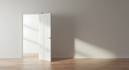 open door,  white door,  interior door, Open Door to a Bright Room