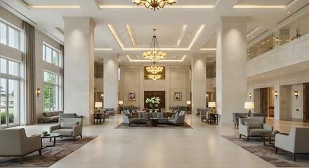 hotel,  lobby,  interior, Luxurious Hotel Lobby Interior Design