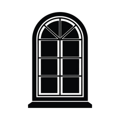 glass windoor icon black vector silhouette