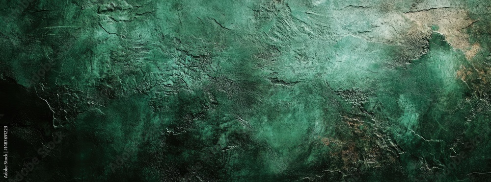 Poster a textured green and black abstract background resembling leather. perfect for design projects. pres