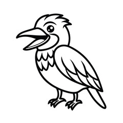 laughing kookaburra line art sketch