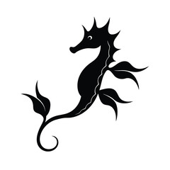 leafy seadragon sea life silhouette art