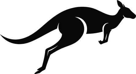 Minimalist Kangaroo Jump Vector