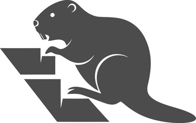 Minimalist Beaver Dam Vector