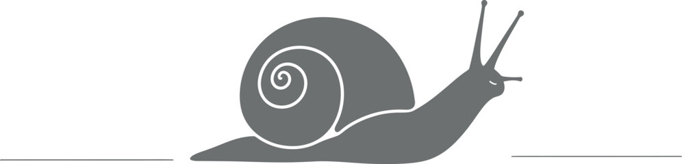 Minimalist Snail Vector on White