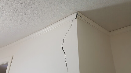 Wall crack: A concerning structural defect, potentially indicating foundation or settling issues. Prompt inspection and repair are advised for safety and stability.