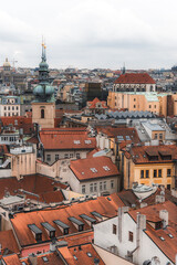 Old town square view from above Prague