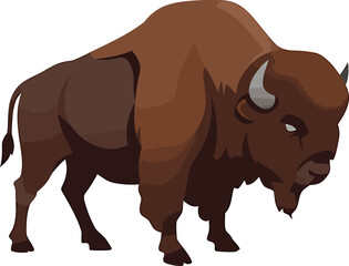 Minimalist Bison Vector