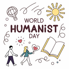 WORLD HUMANIST DAY vector illustration