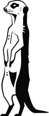 Alert Meerkat Vector Illustration