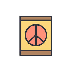 Symbol Of Peace In A Colorful Retro Style Isolated Illustration