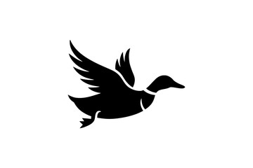 Flying duck silhouette vector image illustration