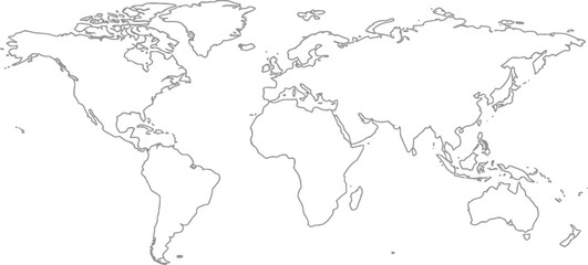 Minimalist World Map Vector Design