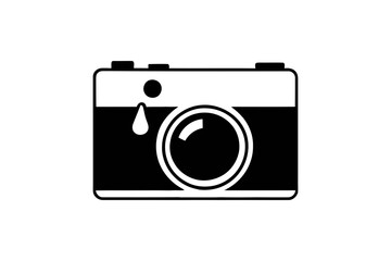 Vintage camera photography equipment black and white