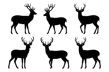 Deer silhouette vector art animal wildlife design
