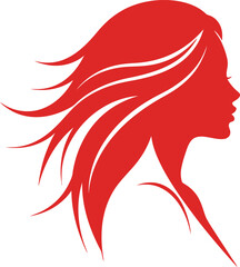 Minimalist Woman Silhouette with Flowing Hair