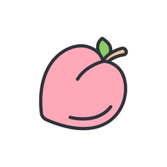 Charming Single Peach Illustration For Modern Graphic Design Concepts