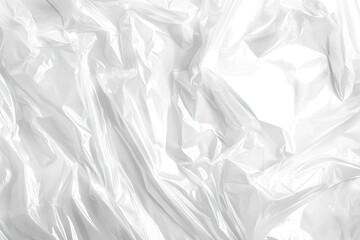 Obraz premium A close-up view of crumpled white plastic fabric. showcasing its shiny surface and intricate folds. ideal for backgrounds in fashion. product photography. or design projects