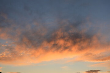 the clouds and blue sky in the sunset