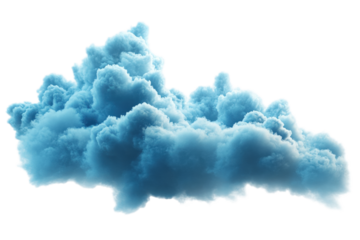 Fluffy blue cloud isolated on a transparent background