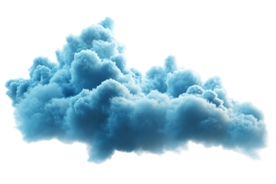 Fluffy blue cloud isolated on a transparent background